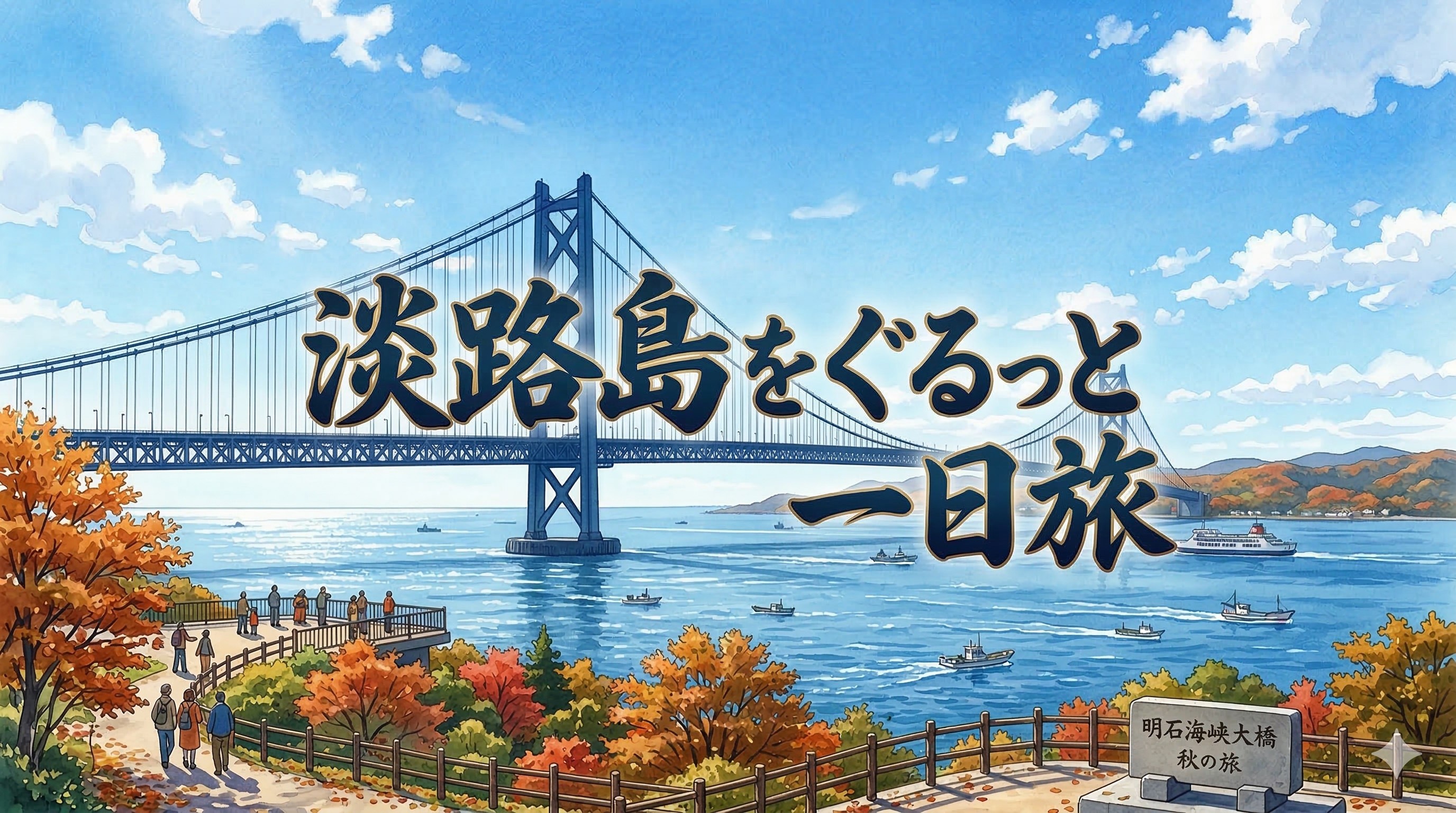 明石海峡大橋と青空