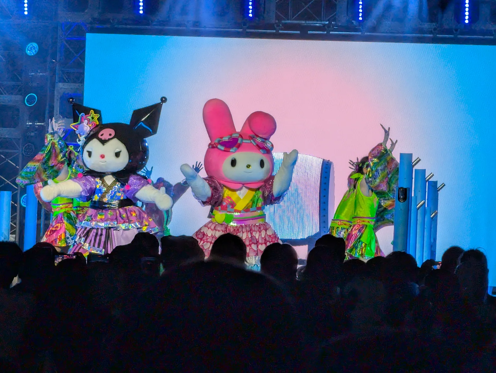 ナイトショーの噴水演出