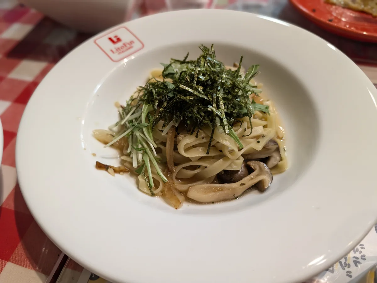 岡山県産生醤油のパスタ