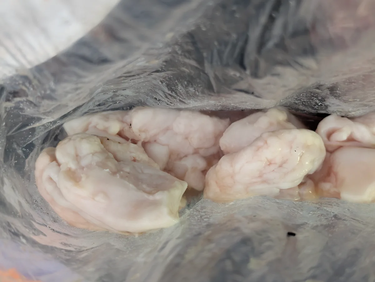 BBQコンロで焼いているカルビと野菜